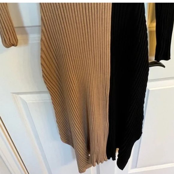 Lane Bryant Mock Neck Tan Colorblock Midi Sweater Dress Plus Size 18/20 NWOT - Picture 8 of 9